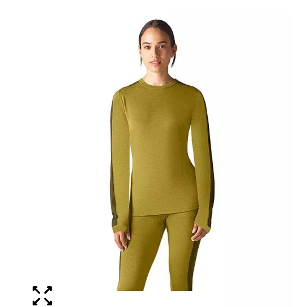 Ibex Woolies 250 Crew Women’s Xl in Olive/Electric Olive 100% Merino Base Layer